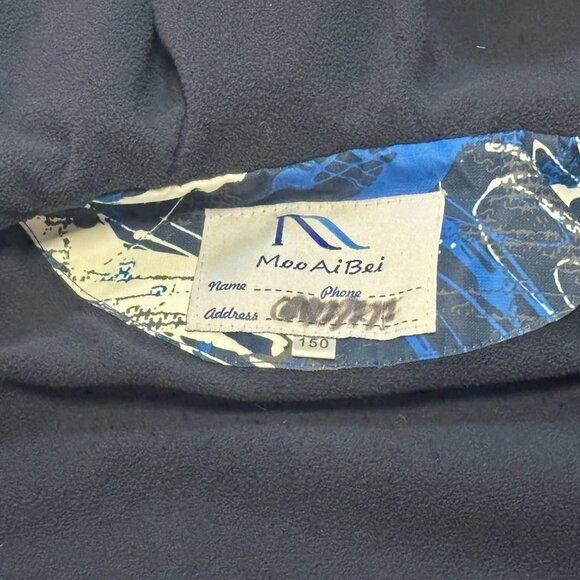 ~~YOUTH BOYS MOO AI BEI LIGHT FLANNEL LINED JACKET BLUE/GRAY/WHITE 150(10-12 US) - Picture 4 of 5